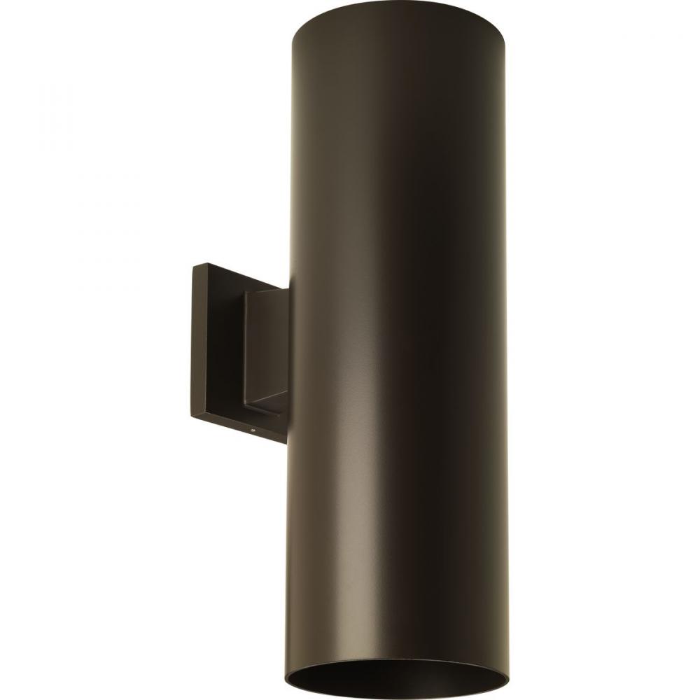 6" Outdoor Up/Down Wall Cylinder Two-Light Modern Antique Bronze Outdoor Wall Lantern with Top L