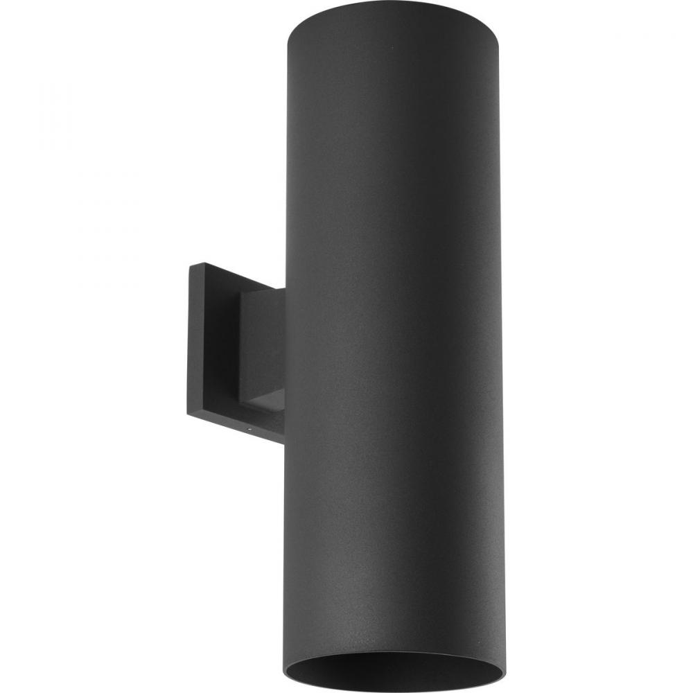 6" LED Outdoor Up/Down Modern Black Wall Cylinder with  Glass Top Lense