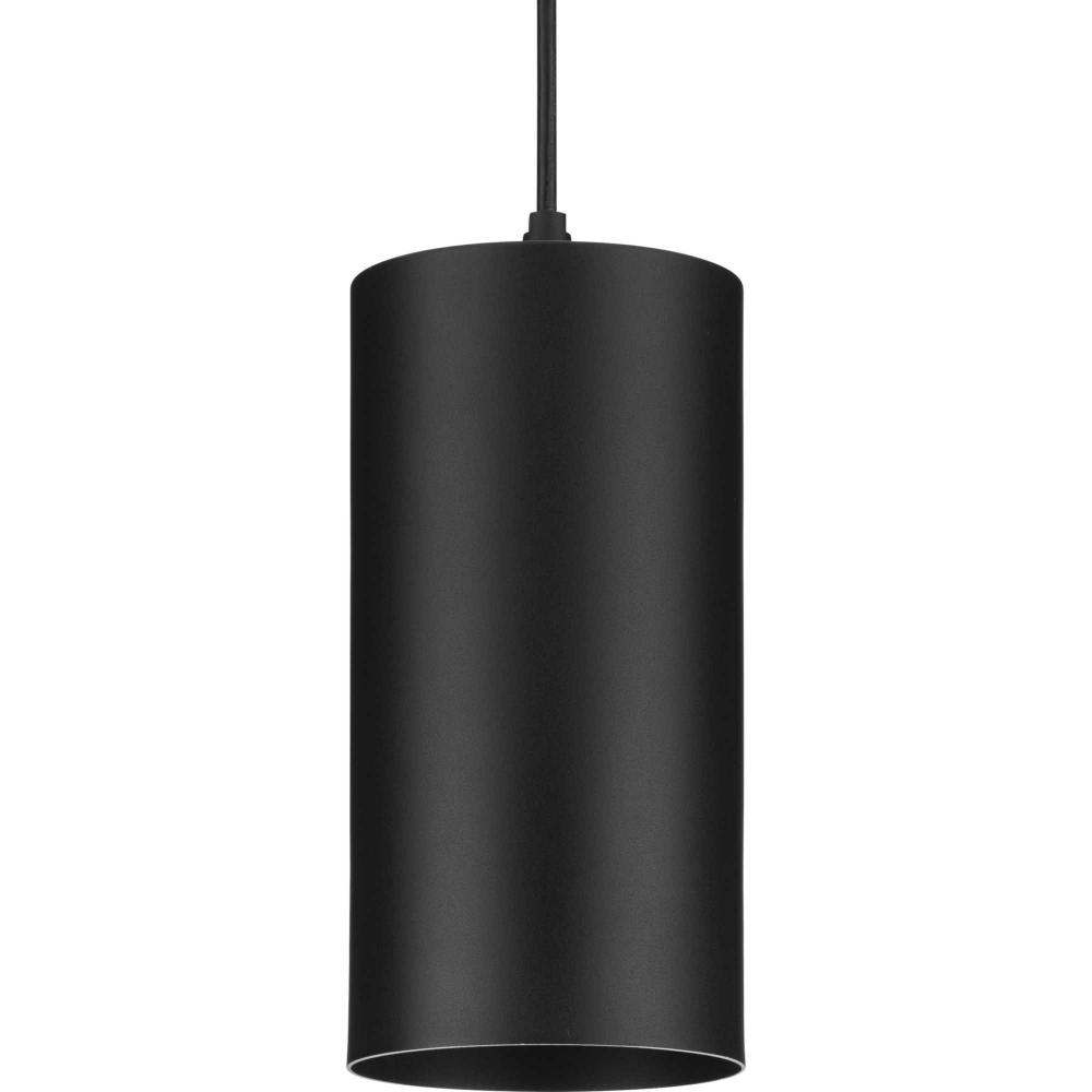6"  Black Outdoor LED Aluminum Cylinder Cord-Mount Hanging Light