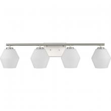 Progress P300433-009 - Copeland Collection Four-Light Brushed Nickel Mid-Century Modern Vanity Light