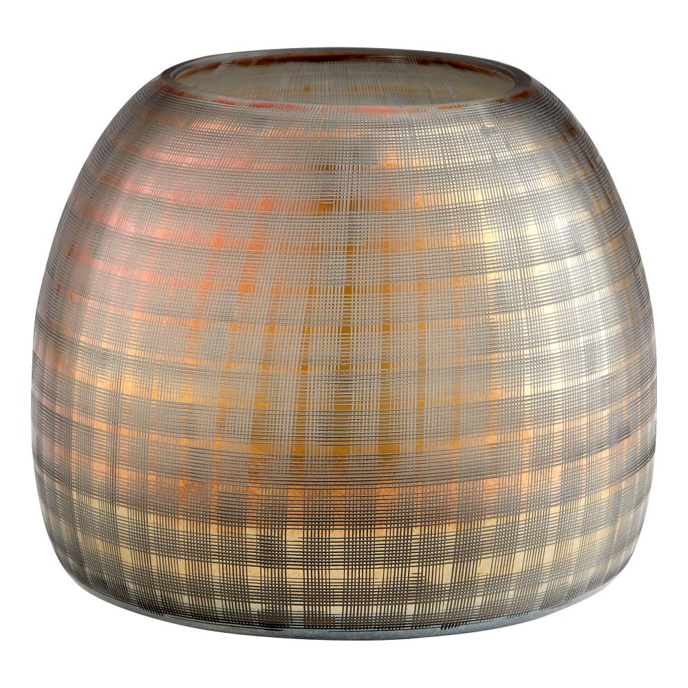 Gradient Grid Vase Combed Irridescent Gold - Medium