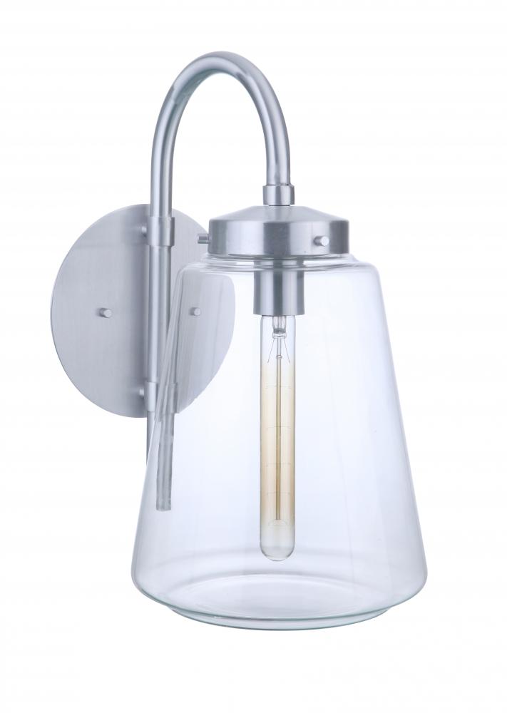 Laclede 1 Light Large Outdoor Wall Lantern in Satin Aluminum
