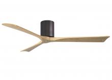 Matthews Fan Company IR3H-TB-LM-60 - Irene-3H three-blade flush mount paddle fan in Textured Bronze finish with 60” Light Maple tone