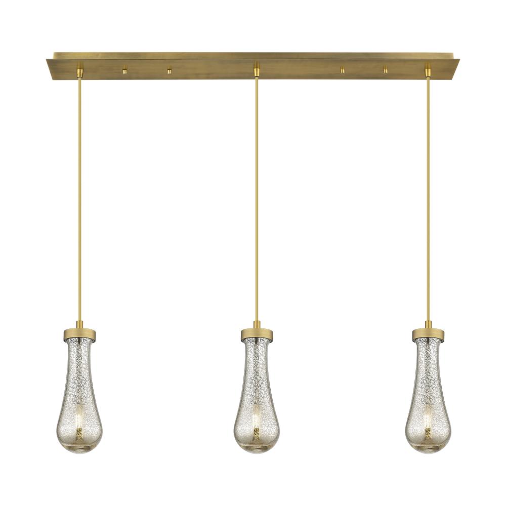 Owego - 3 Light - 37 inch - Brushed Brushed Brass - Linear Pendant