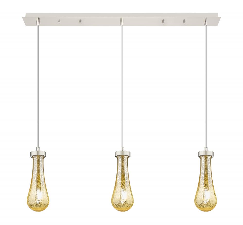 Owego - 3 Light - 37 inch - Brushed Polished Nickel - Linear Pendant