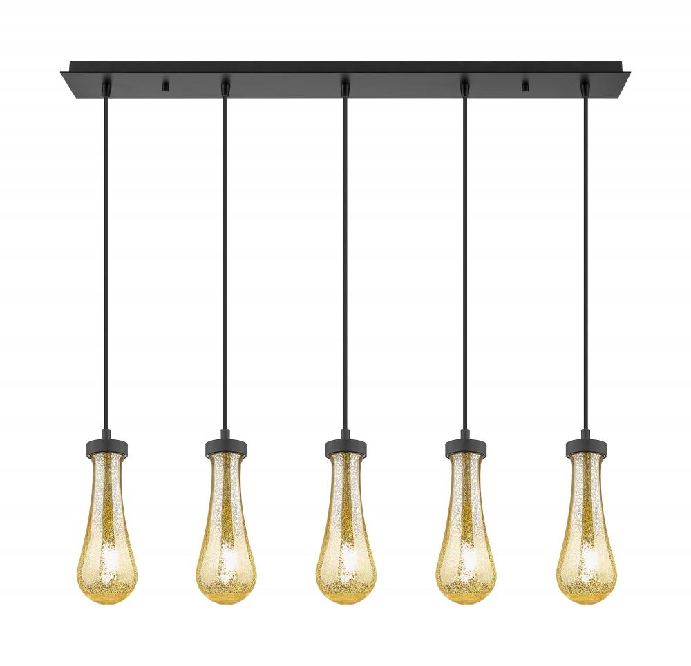 Owego - 5 Light - 37 inch - Brushed Matte Black - Linear Pendant