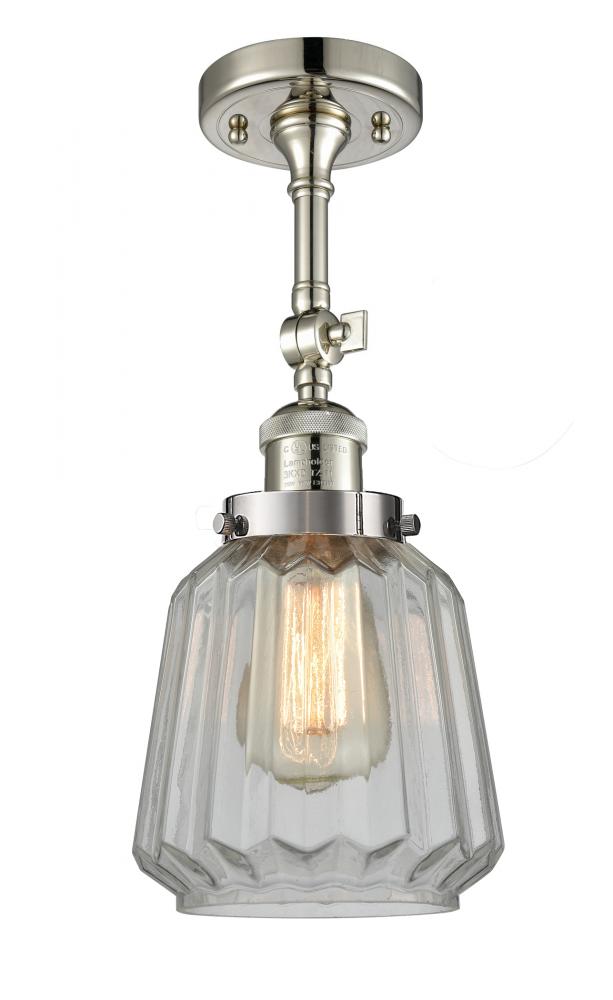Chatham - 1 Light - 7 inch - Polished Nickel - Adjustable Semi-Flush Mount
