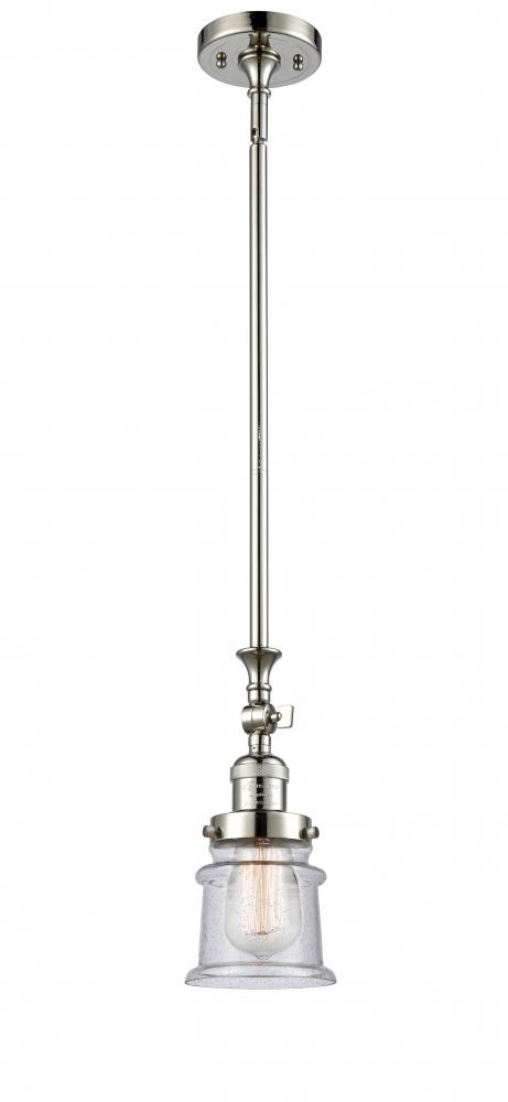 Canton - 1 Light - 5 inch - Polished Nickel - Stem Hung - Adjustable Mini Pendant