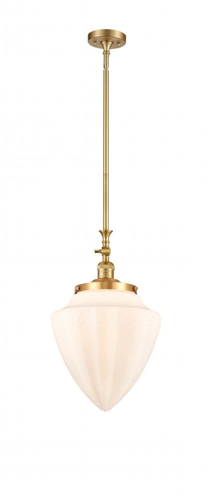 Bullet - 1 Light - 12 inch - Satin Gold - Stem Hung - Adjustable Mini Pendant