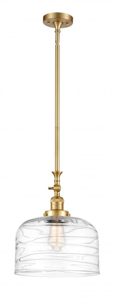 Bell - 1 Light - 12 inch - Satin Gold - Stem Hung - Adjustable Mini Pendant