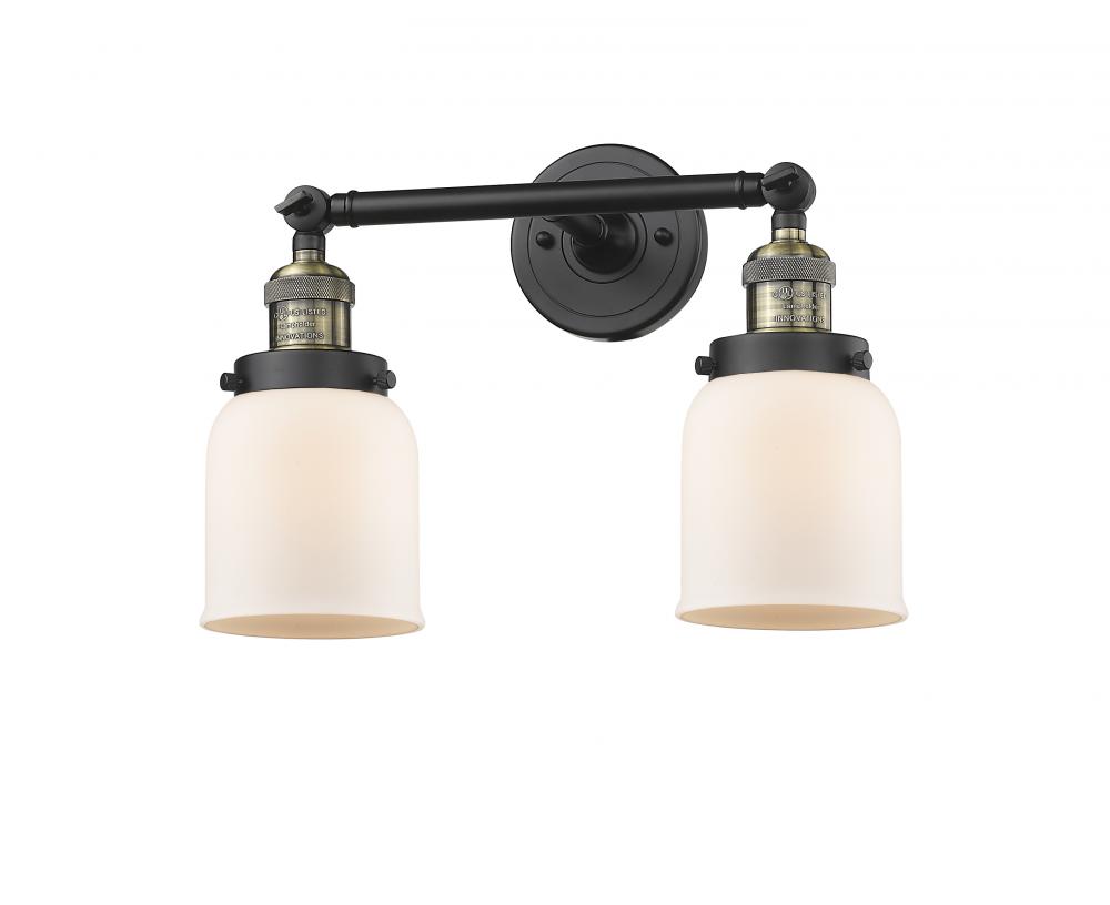 Bell - 2 Light - 16 inch - Black Antique Brass - Adjustable Bath Vanity Light