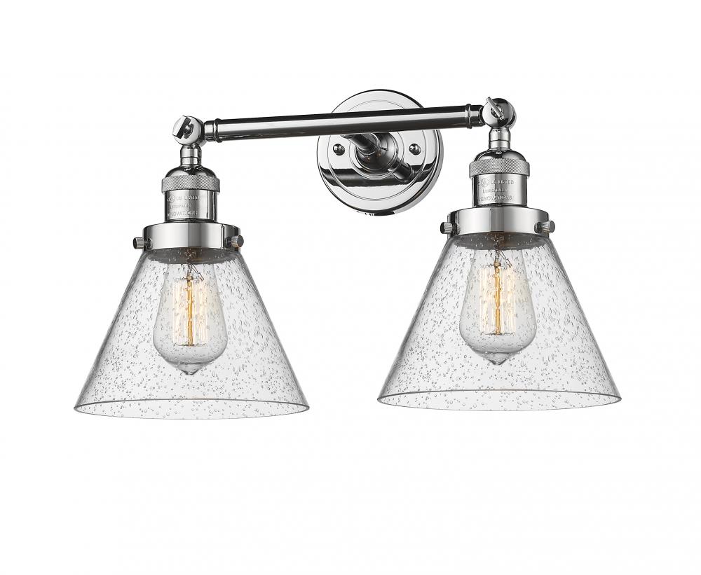 Cone - 2 Light - 18 inch - Polished Chrome - Adjustable Bath Vanity Light