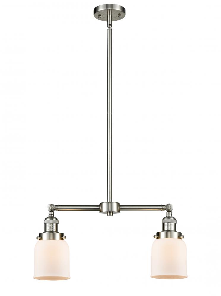 Bell - 2 Light - 21 inch - Brushed Satin Nickel - Stem Hung - Adjustable Island Light