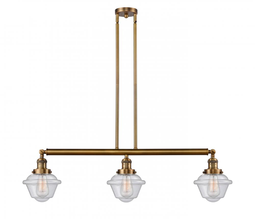 Oxford - 3 Light - 40 inch - Brushed Brass - Stem Hung - Adjustable Island Light