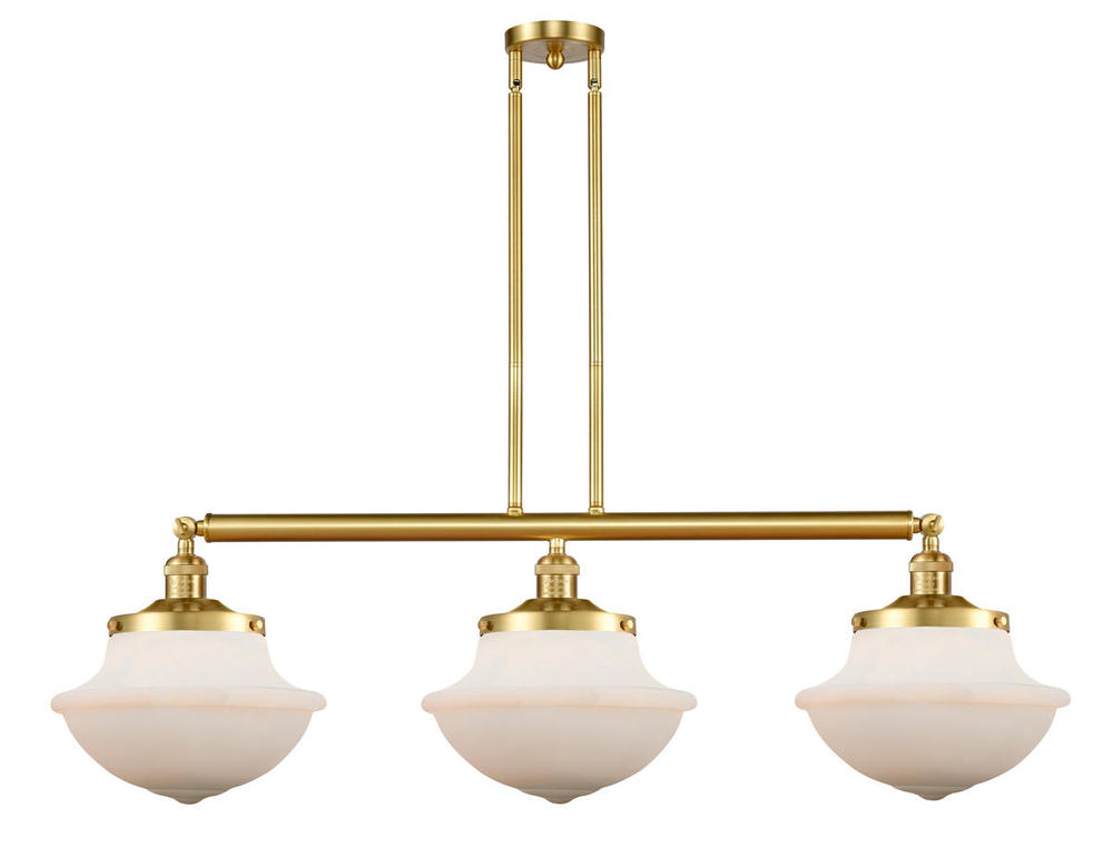 Oxford - 3 Light - 42 inch - Satin Gold - Stem Hung - Adjustable Island Light