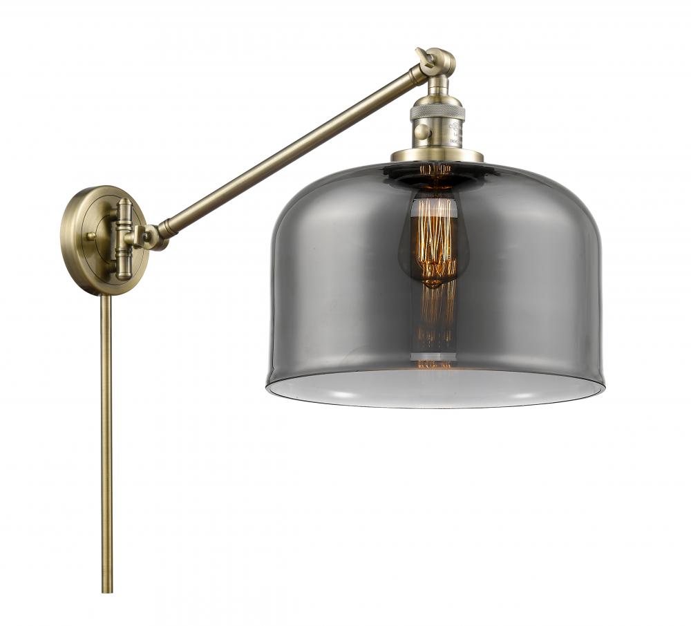 Bell - 1 Light - 12 inch - Antique Brass -Adjustable Swing Arm