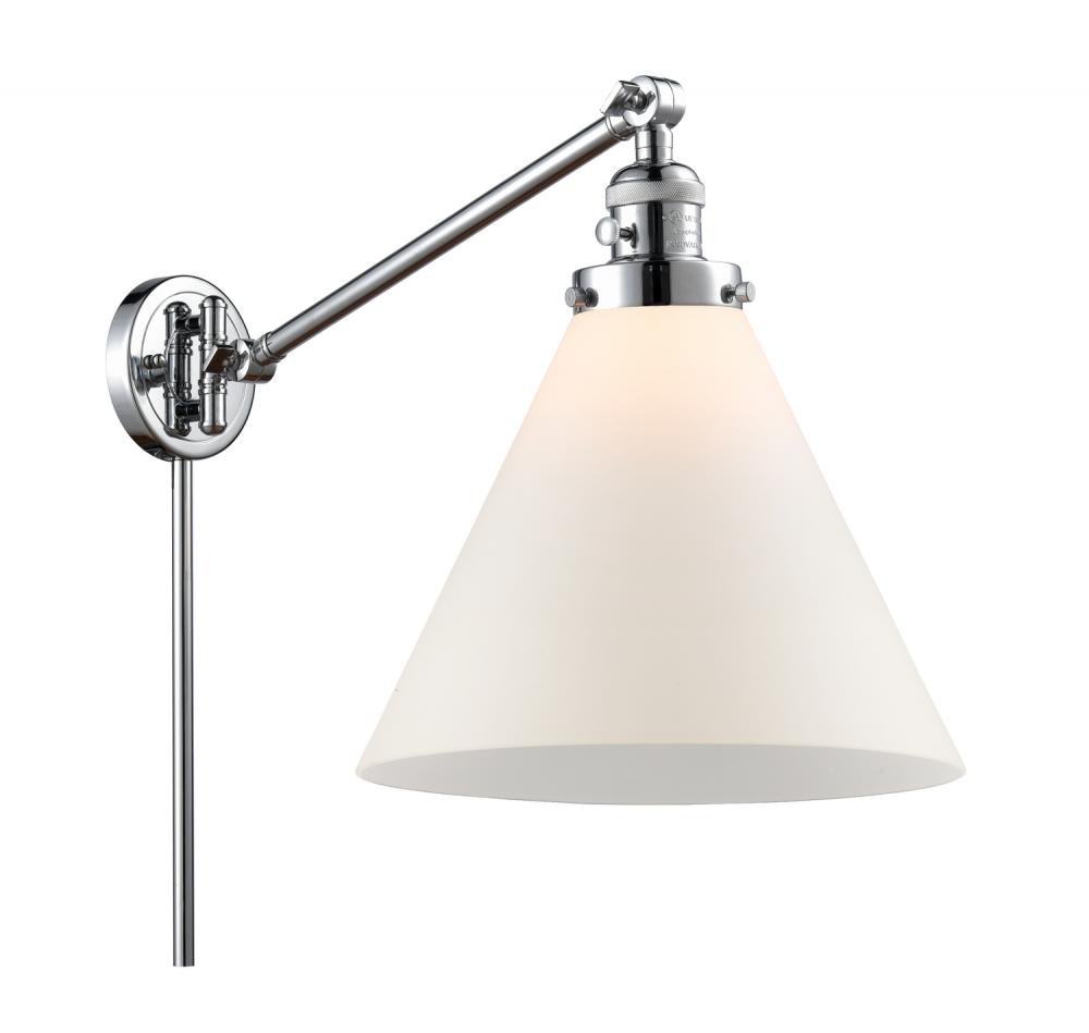 Cone - 1 Light - 12 inch - Polished Chrome -Adjustable Swing Arm