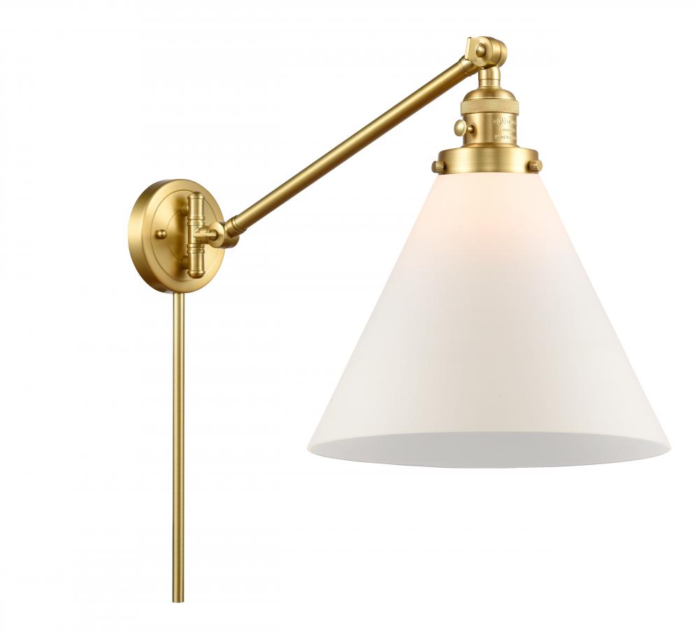 Cone - 1 Light - 12 inch - Satin Gold -Adjustable Swing Arm