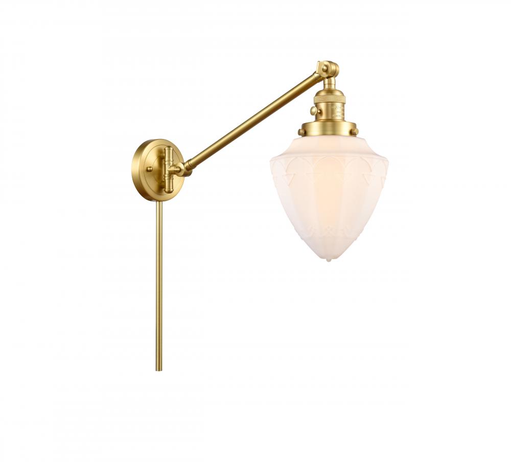 Bullet - 1 Light - 7 inch - Satin Gold -Adjustable Swing Arm