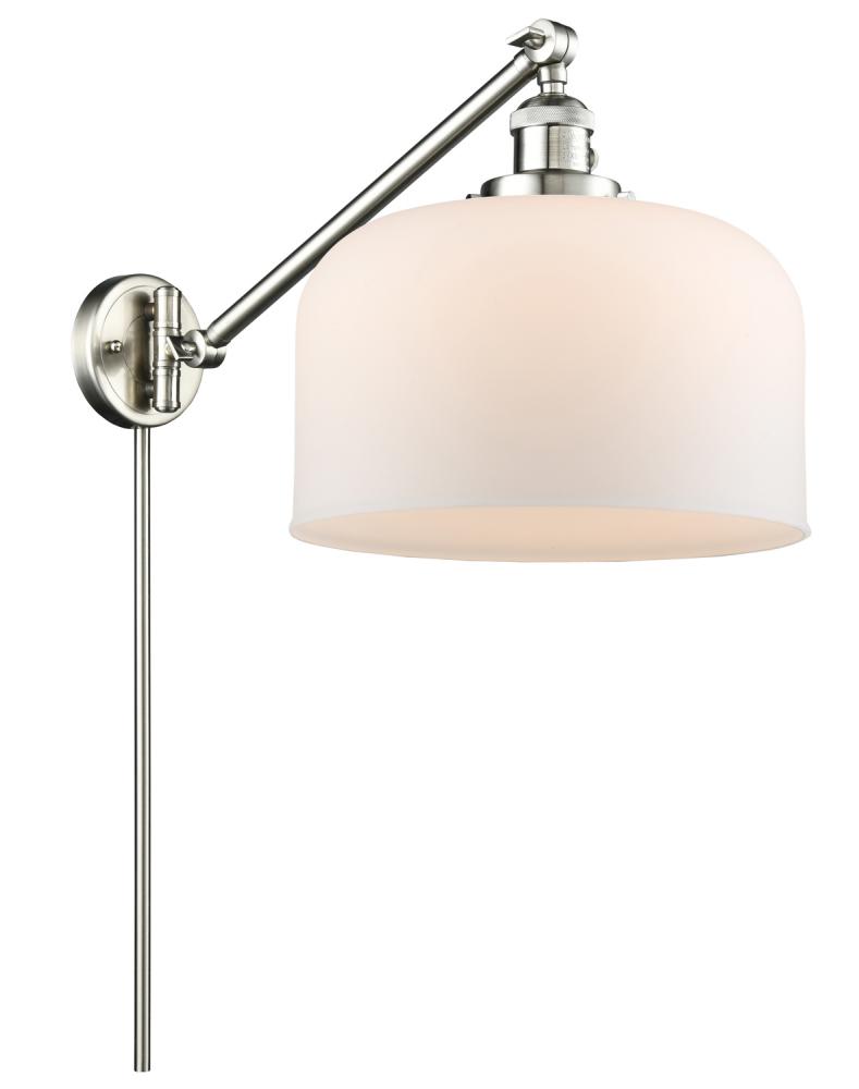 Bell - 1 Light - 12 inch - Brushed Satin Nickel -Adjustable Swing Arm
