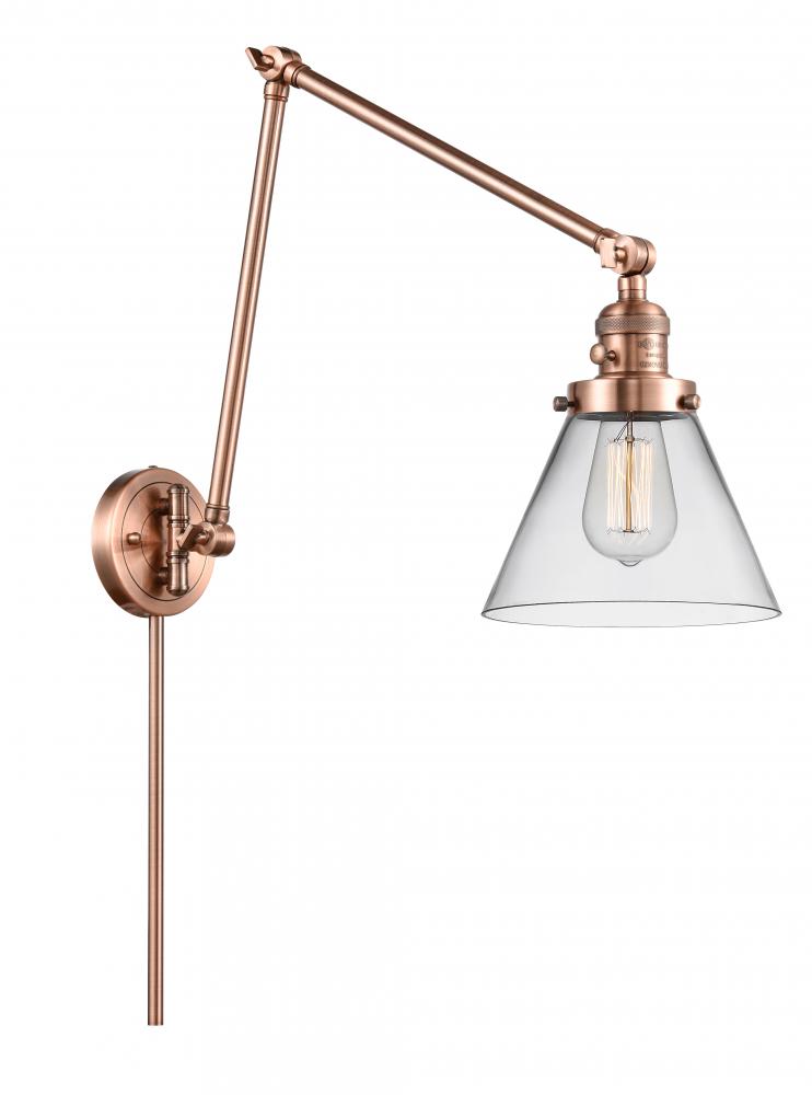 Cone - 1 Light - 8 inch - Antique Copper -Adjustable Swing Arm