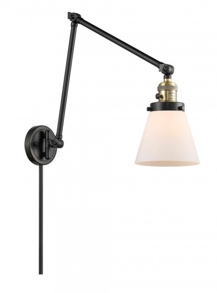 Cone - 1 Light - 8 inch - Black Antique Brass -Adjustable Swing Arm