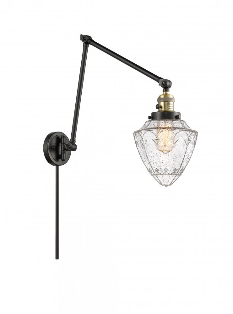 Bullet - 1 Light - 7 inch - Black Antique Brass -Adjustable Swing Arm
