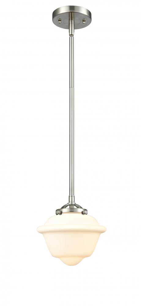 Oxford - 1 Light - 8 inch - Brushed Satin Nickel - Cord hung - Mini Pendant