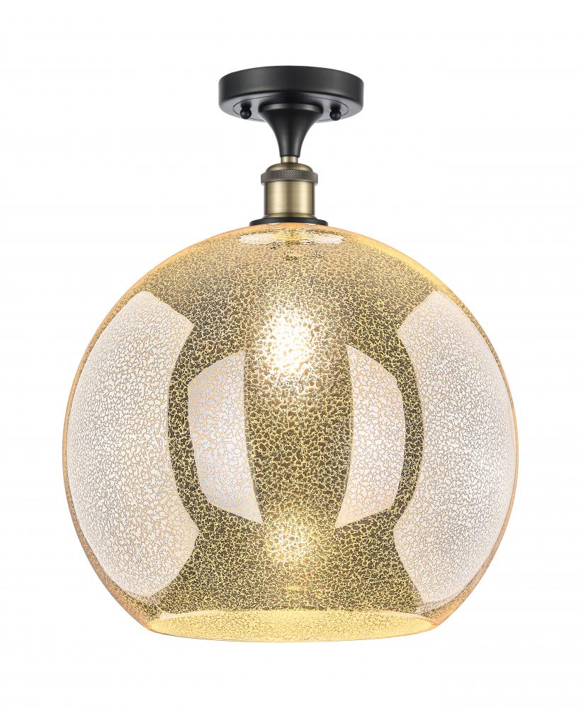 Athens - 1 Light - 14 inch - Black Antique Brass - Semi-Flush Mount