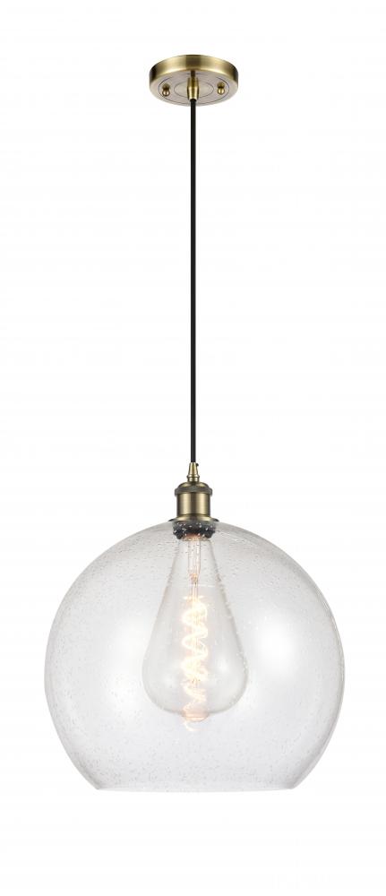 Athens - 1 Light - 14 inch - Antique Brass - Cord hung - Pendant