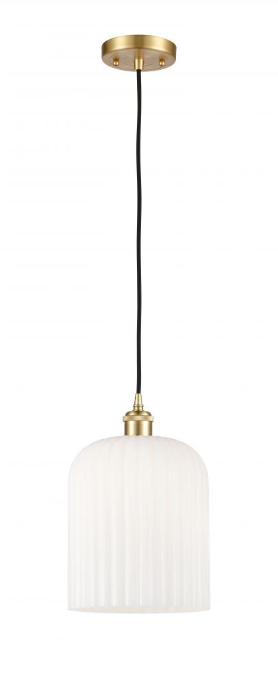 Bridal Veil - 1 Light - 5 inch - Satin Gold - Cord hung - Mini Pendant
