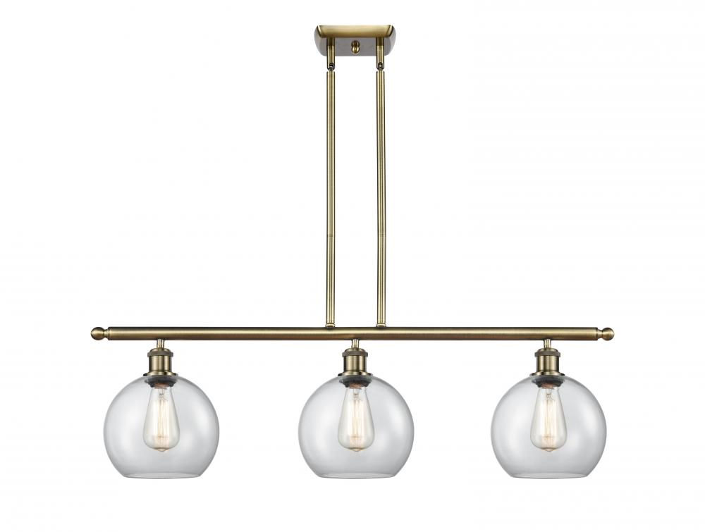 Athens - 3 Light - 36 inch - Antique Brass - Cord hung - Island Light