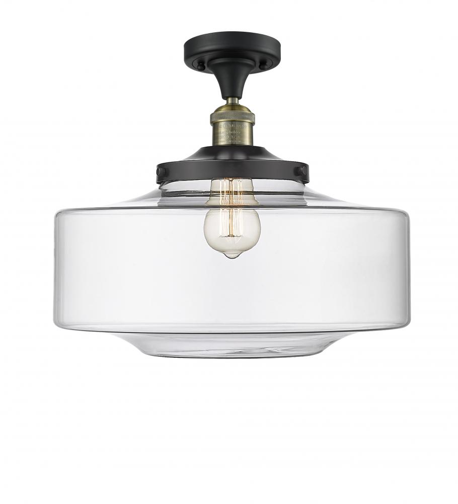 Bridgeton - 1 Light - 16 inch - Black Antique Brass - Semi-Flush Mount