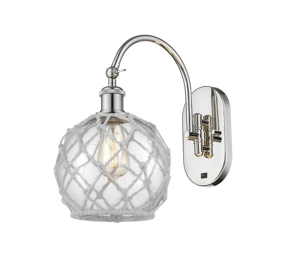 Farmhouse Rope - 1 Light - 8 inch - Polished Nickel - Adjustable Swing Arm
