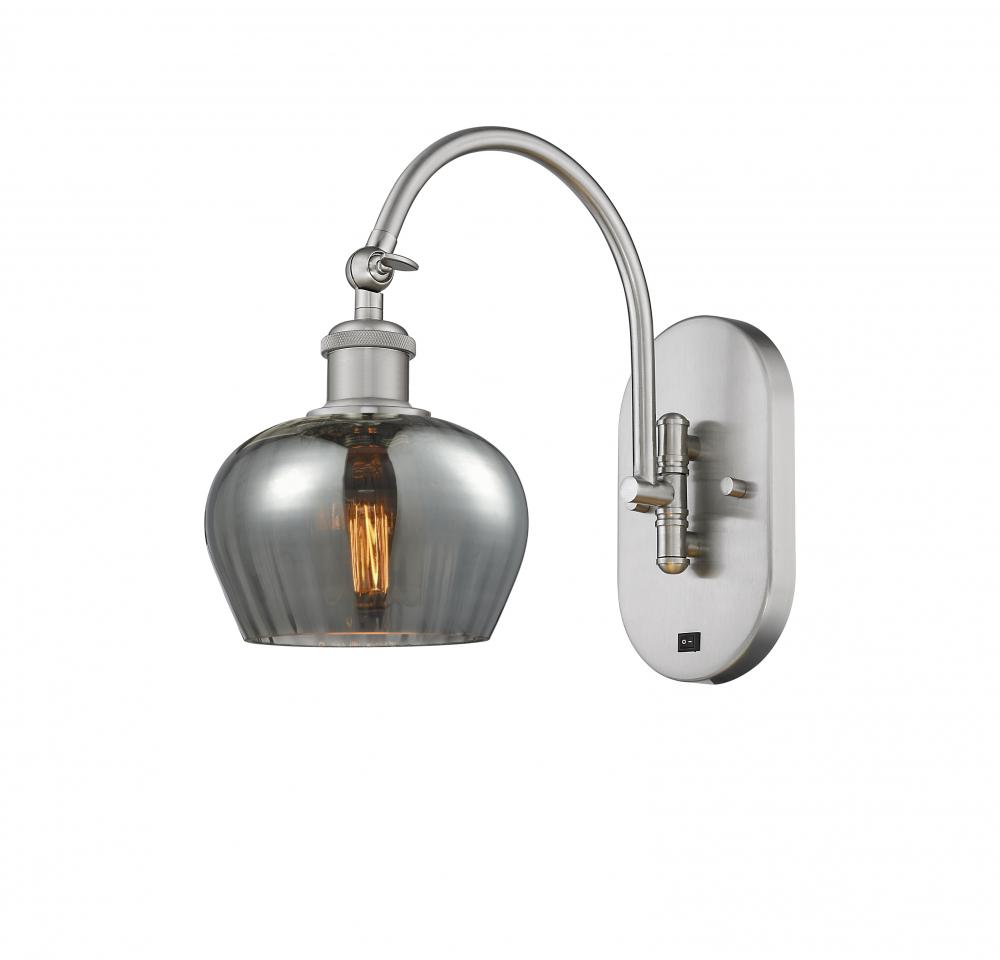 Fenton - 1 Light - 7 inch - Brushed Satin Nickel - Adjustable Swing Arm