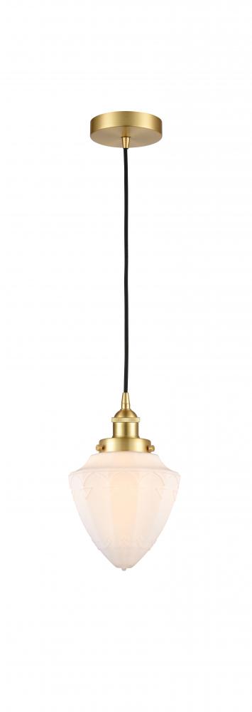 Bullet - 1 Light - 7 inch - Satin Gold - Cord hung - Mini Pendant