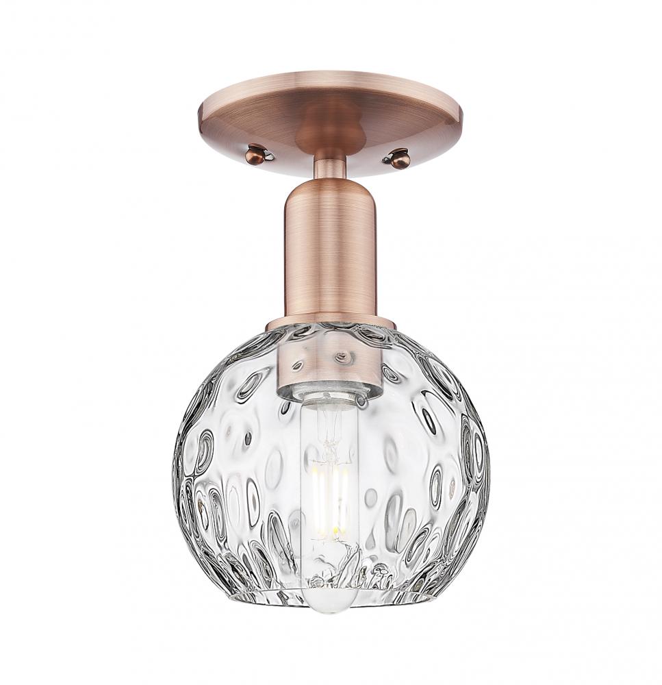 Athens Water Glass - 1 Light - 6 inch - Antique Brass - Semi-Flush Mount