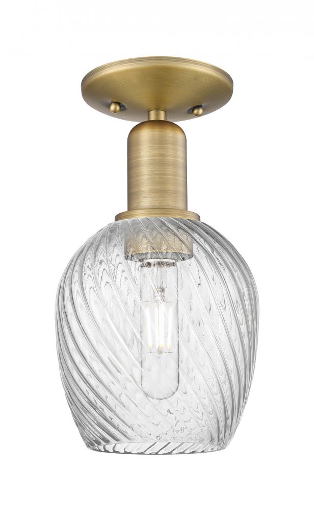 Salina - 1 Light - 6 inch - Satin Gold - Semi-Flush Mount
