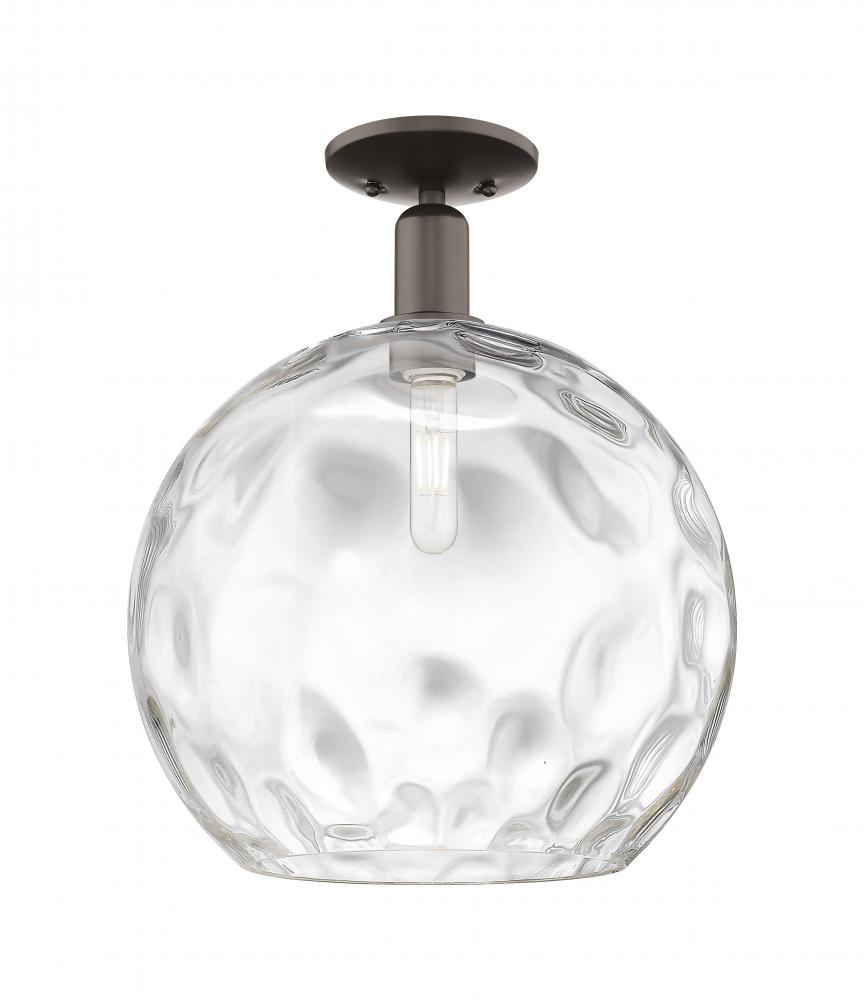 Athens Water Glass - 1 Light - 13 inch - Brushed Brass - Semi-Flush Mount