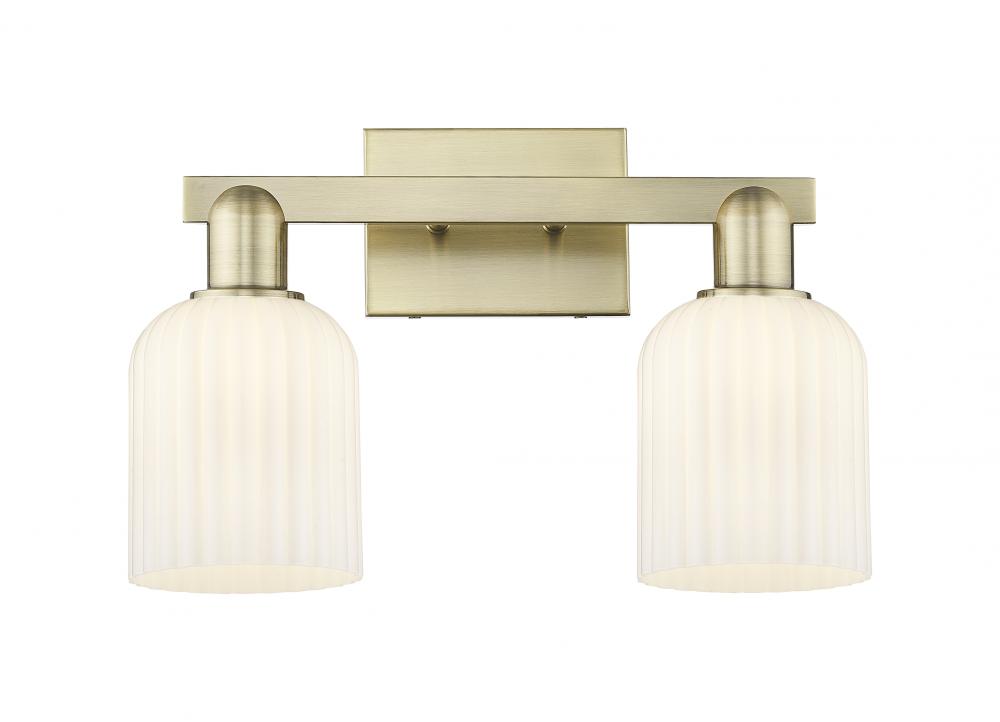 Bridal Veil - 2 Light - 16 inch - Antique Brass - Bath Vanity Light