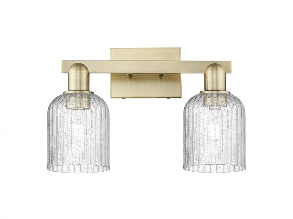 Bridal Veil - 2 Light - 16 inch - Antique Brass - Bath Vanity Light