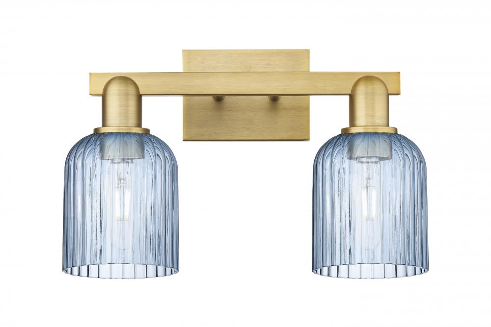 Bridal Veil - 2 Light - 16 inch - Brushed Brass - Bath Vanity Light