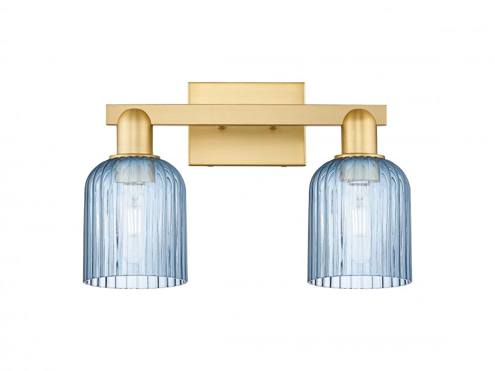 Bridal Veil - 2 Light - 16 inch - Satin Gold - Bath Vanity Light