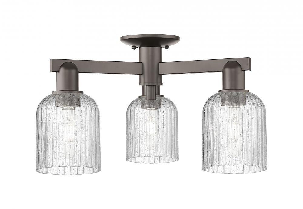 Bridal Veil - 3 Light - 6 inch - Oil Rubbed Bronze - Semi-Flush Mount