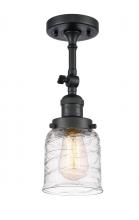 Innovations Lighting 201F-BK-G513 - Bell - 1 Light - 5 inch - Matte Black - Adjustable Semi-Flush Mount