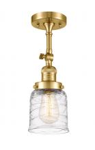 Innovations Lighting 201F-SG-G513 - Bell - 1 Light - 5 inch - Satin Gold - Adjustable Semi-Flush Mount