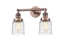 Innovations Lighting 208-AC-G513 - Bell - 2 Light - 16 inch - Antique Copper - Adjustable Bath Vanity Light
