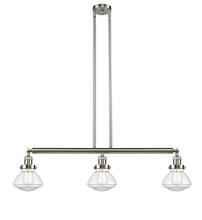 Innovations Lighting 213-SN-G322 - Olean - 3 Light - 39 inch - Brushed Satin Nickel - Stem Hung - Adjustable Island Light