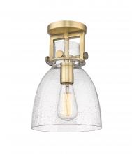Innovations Lighting 411-1F-BB-G412-8SDY - Newton Bell - 1 Light - 8 inch - Brushed Brass - Flush Mount