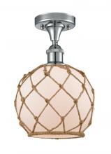 Innovations Lighting 516-1C-PC-G121-8RB - Farmhouse Rope - 1 Light - 8 inch - Polished Chrome - Semi-Flush Mount